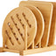Salvamanteles bambú para cocina juego 4 pzas estante