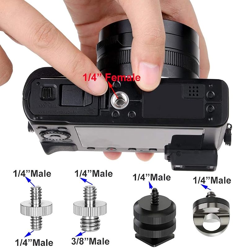 Set 26 pzas adaptadores 1/4 y 3/8 pulg para cámara DSLR
