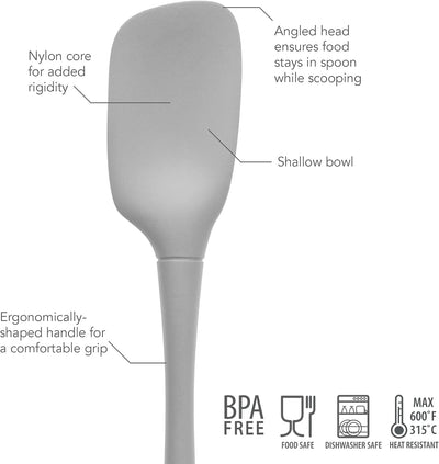 Espátula silicona ergonómica gris ostra antiarañazos