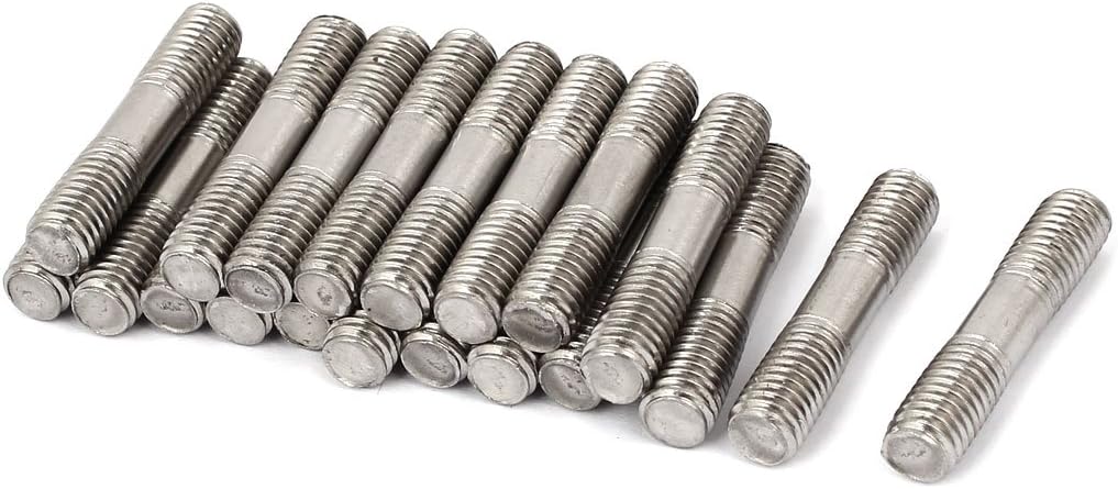 Varilla acero inox M8x40mm doble extremo 20pcs tono plata