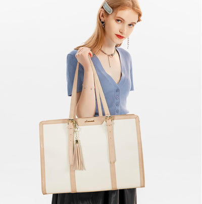 Bolsa tote lona ligera para laptop 15.6pulg con cartera
