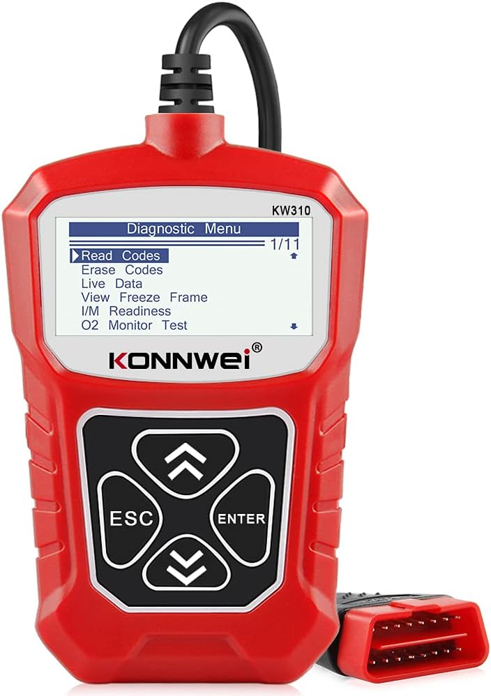 Escáner OBD2 KW310 10 modos lector códigos motor 1996+