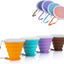 Taza viaje plegable silicona set 4 con tapa reutilizable portátil