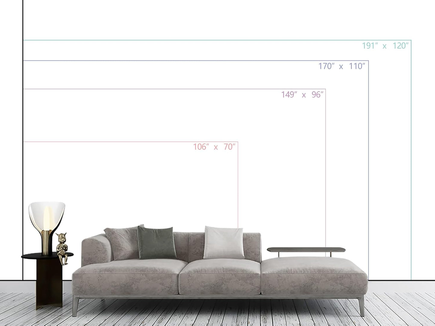 Papel tapiz 3D diseño bosque nevado gris sala y dormitorio