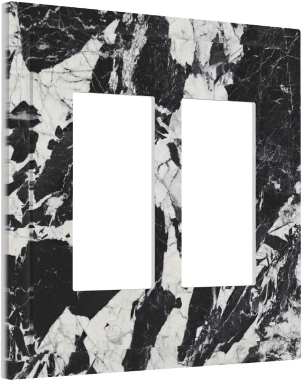 Cubiertas tomacorrientes diseño mármol blanco y negro GFCI
