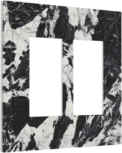 Cubiertas tomacorrientes diseño mármol blanco y negro GFCI