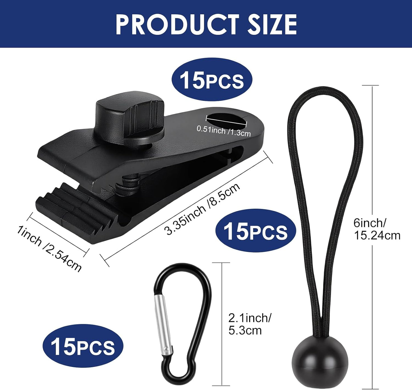 45 Pzas Clips Lona Resistentes Amarres Sujetadores