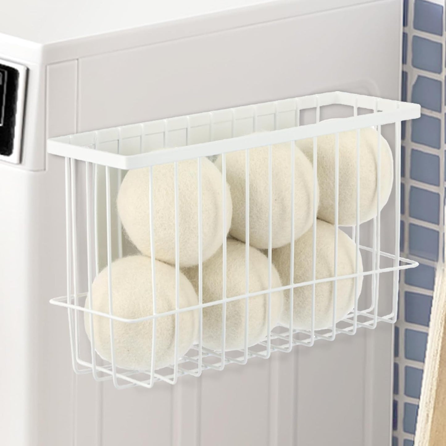 Soporte magnético para bolas de secadora blanco