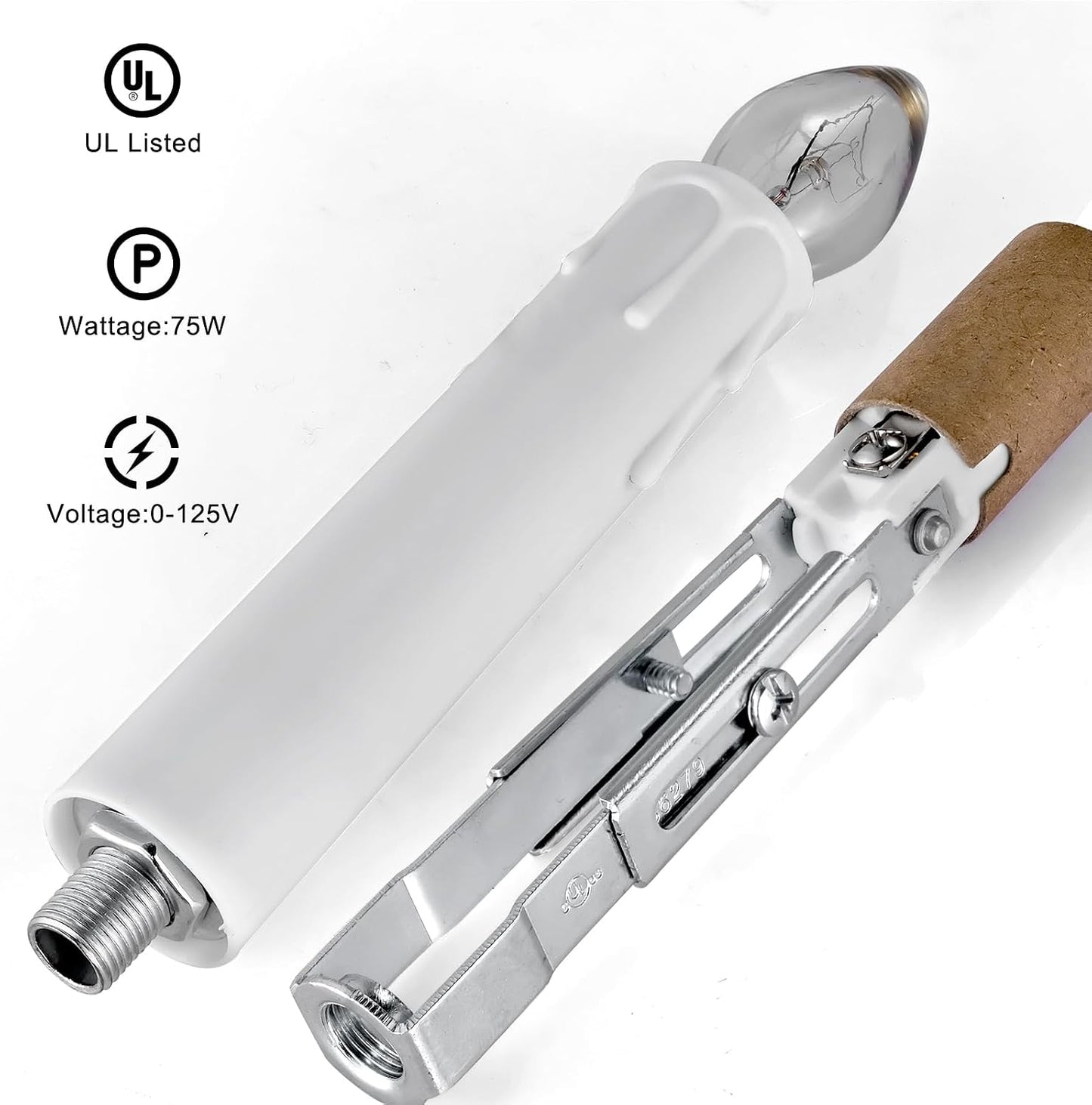 Candelabro E12 enchufe cerámica ajustable 12uds