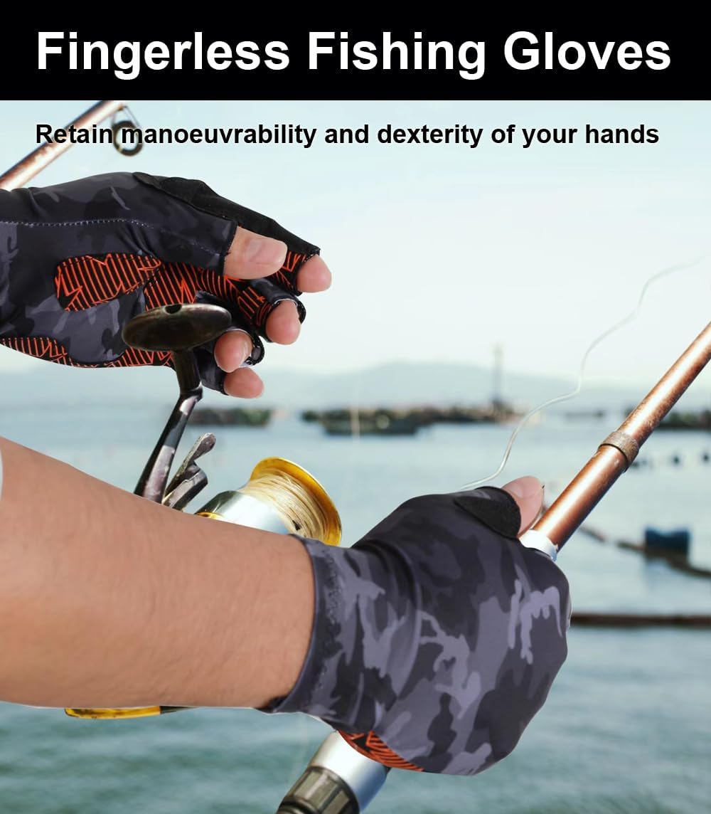 Guantes pesca silicona antideslizantes UV para navegación