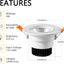 Lámpara empotrable LED 3pulg COB 5W 3000-6000K set 6