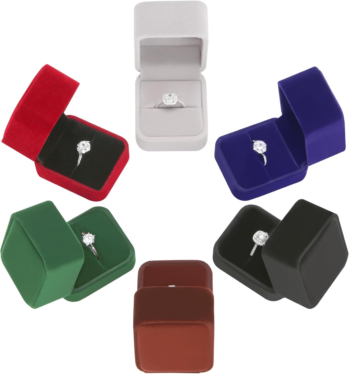 6 Pzas Joyas Terciopelo Caja Regalo Boda Compromiso