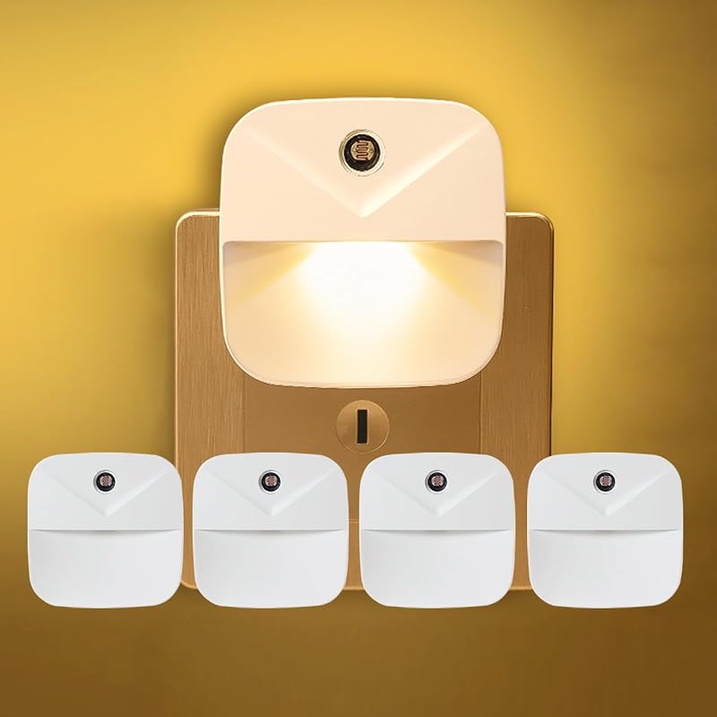 4 Luces Nocturnas Enchufables LED Sensor Amanecer Dormitorio