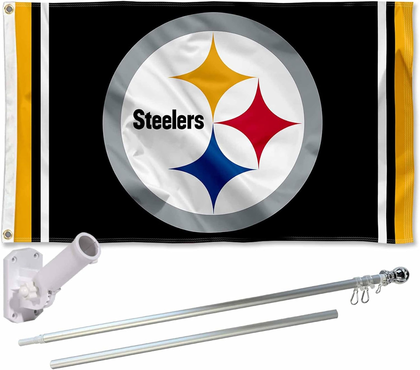 Kit soporte y mástil bandera Pittsburgh Steelers