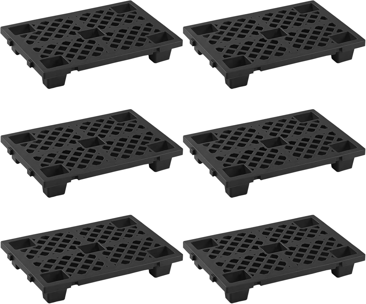 Paleta plástico entrelazada 23.6x15.7pulg set 6 negro