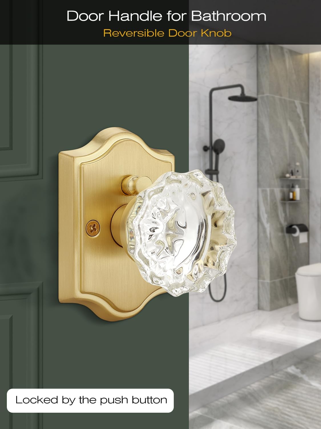 Pomo puerta dorado interno sin llave reversible
