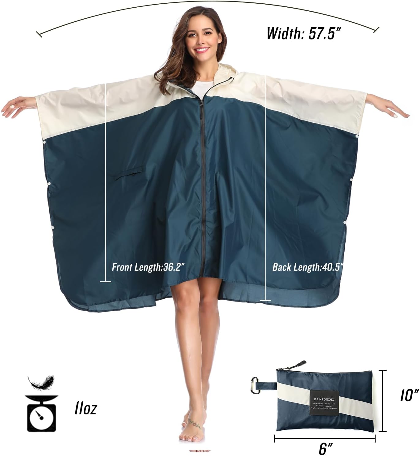 Poncho lluvia unisex impermeable con capucha
