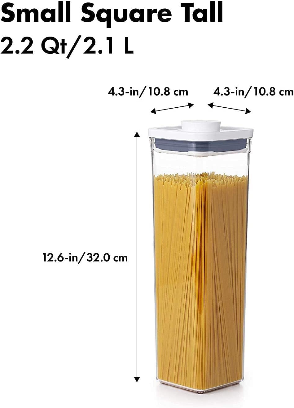 Contenedor hermético cuadrado 2.3qt set 4 para espaguetis