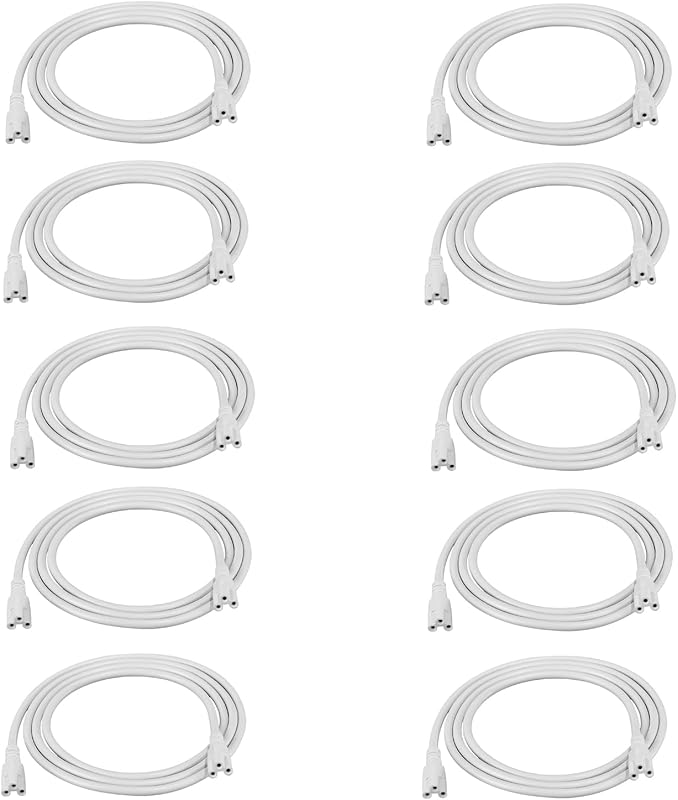 10 Cables Extensión T5 T8 5ft para Luces LED Conector