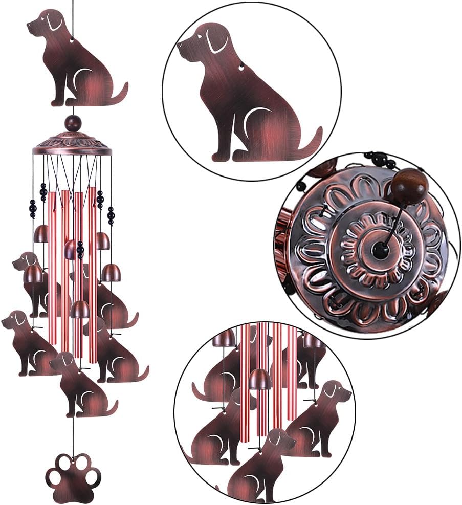 Campanas viento para perros 36" metal decoración