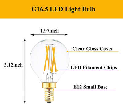 Bombilla LED E12 4W G16.5 regulable pack 6