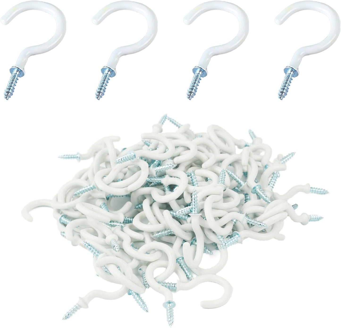 100 Ganchos Techo 1pulg Blanco