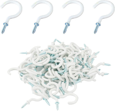 100 Ganchos Techo 1pulg Blanco