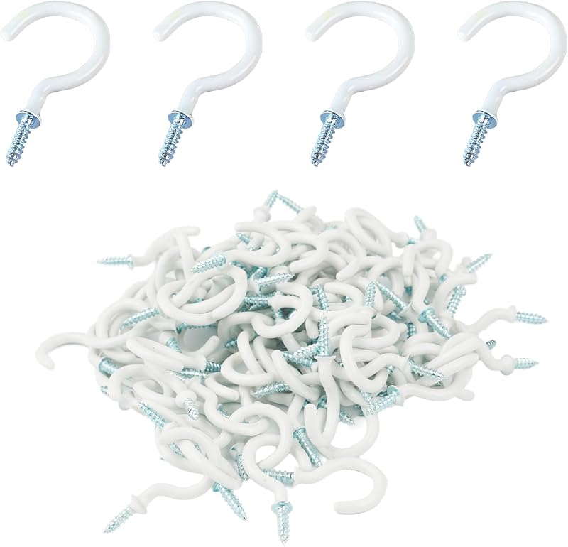 100 Ganchos Techo 1pulg Blanco