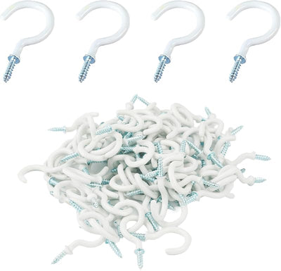 100 Ganchos Techo 1pulg Blanco