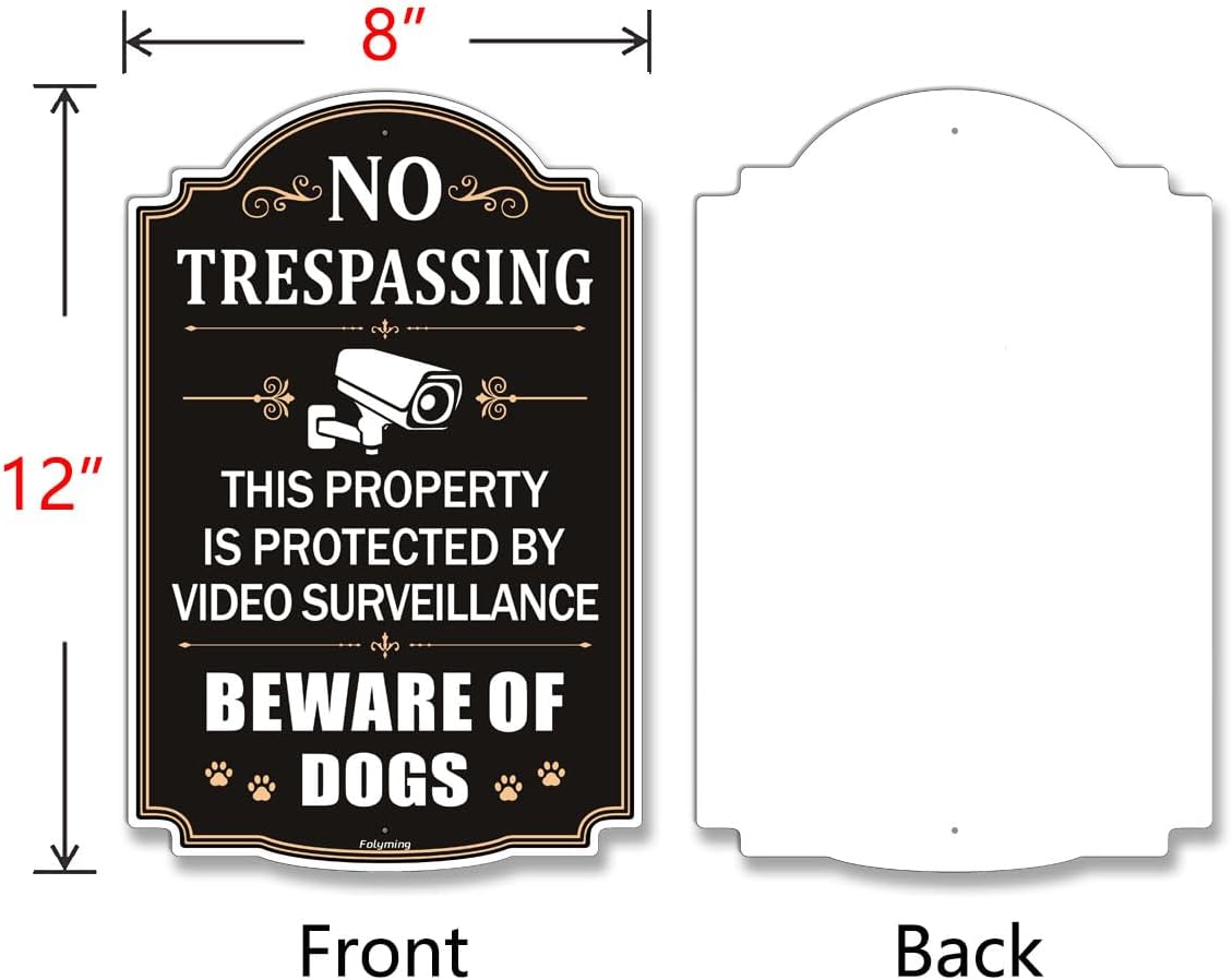 2 Carteles No Trespassing 12x8" Metal Reflectante