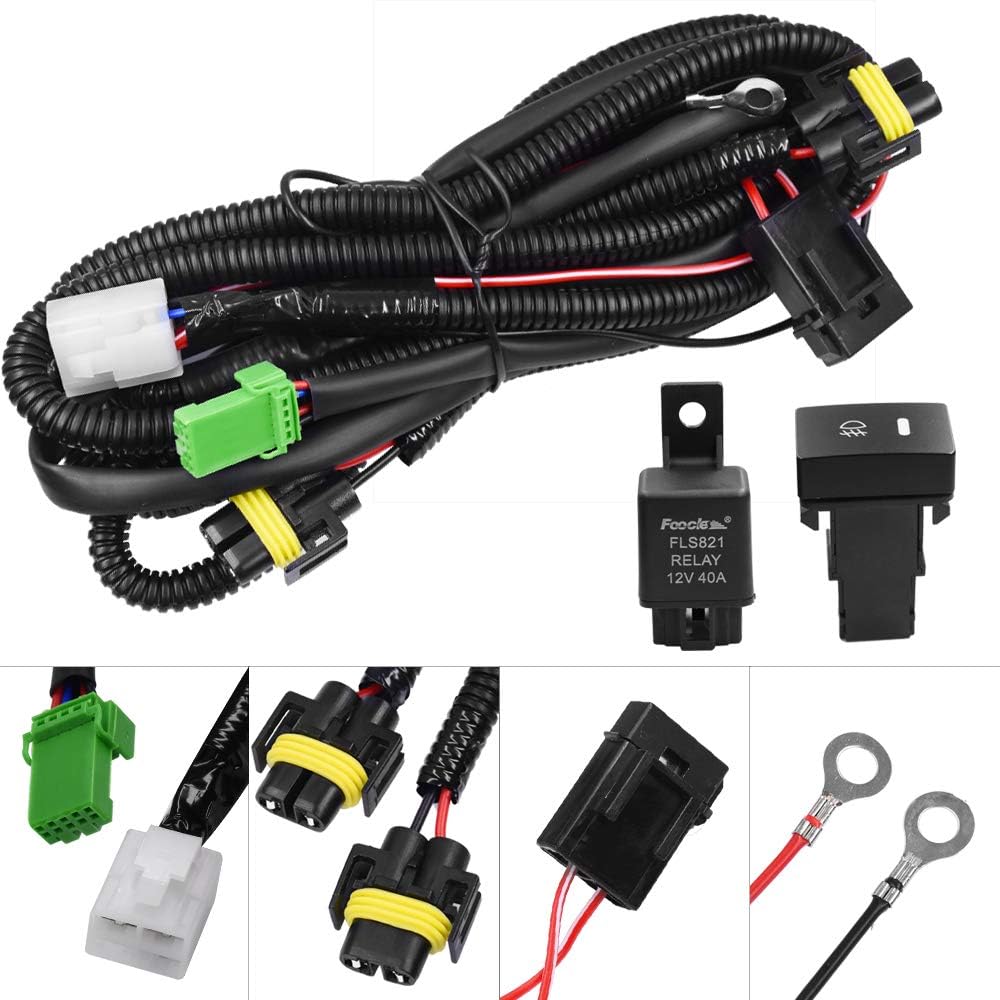 Set cables con relé 40A y kits interruptores luz niebla LED
