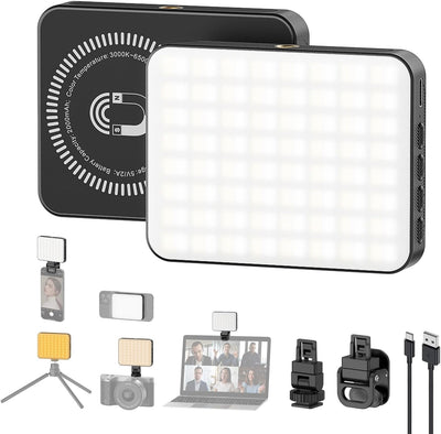 Luz video portátil 2000mAh CRI80 3 colores 10 brillo magnético
