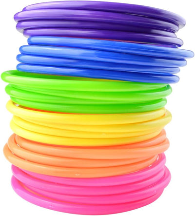 Juego 24 anillos plástico multicolor para niños carnaval