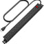 Regleta alimentación giratoria 12 tomas 3ft negro metal