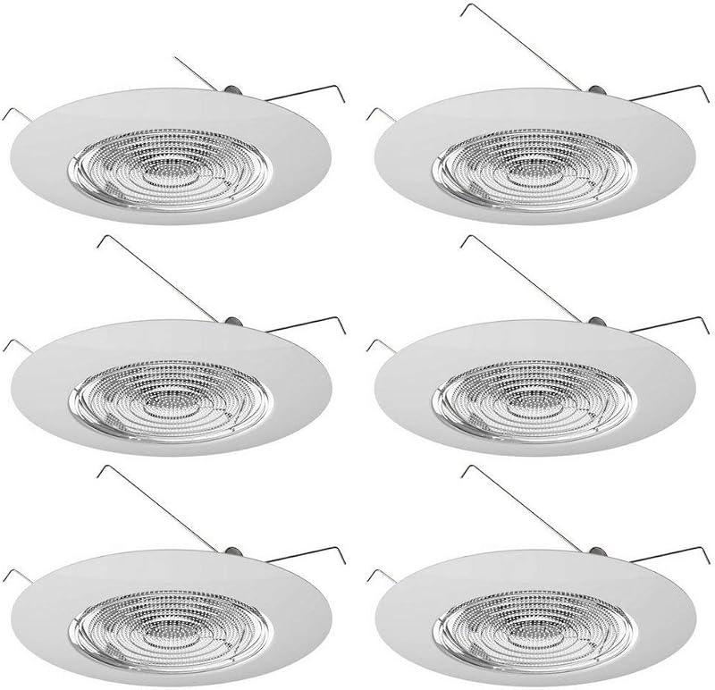 Lente Fresnel 6" moldura ducha plástico blanco 60W UL set 6