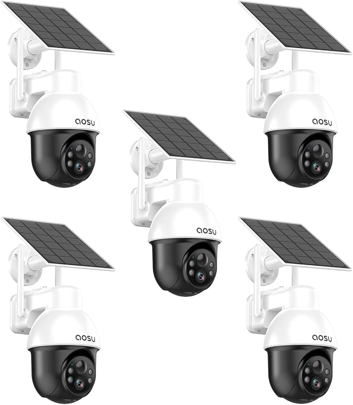 Cámaras seguridad solar 5MP para exteriores app 5 Pzas