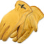Guantes cuero conductor elásticos dorados pack 12 talla M