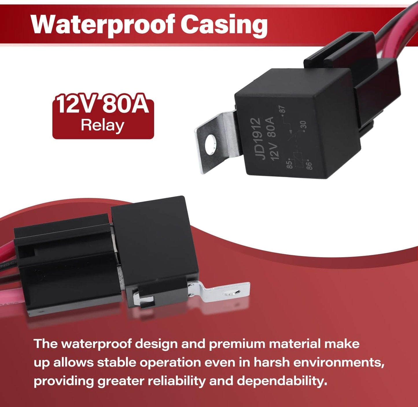 Kit relé bomba combustible 12V 80AMP impermeable cables