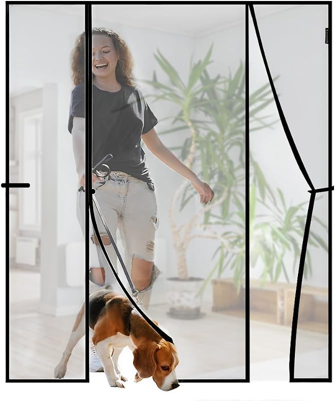 Pantalla magnética fibra vidrio 72x80" doble apertura