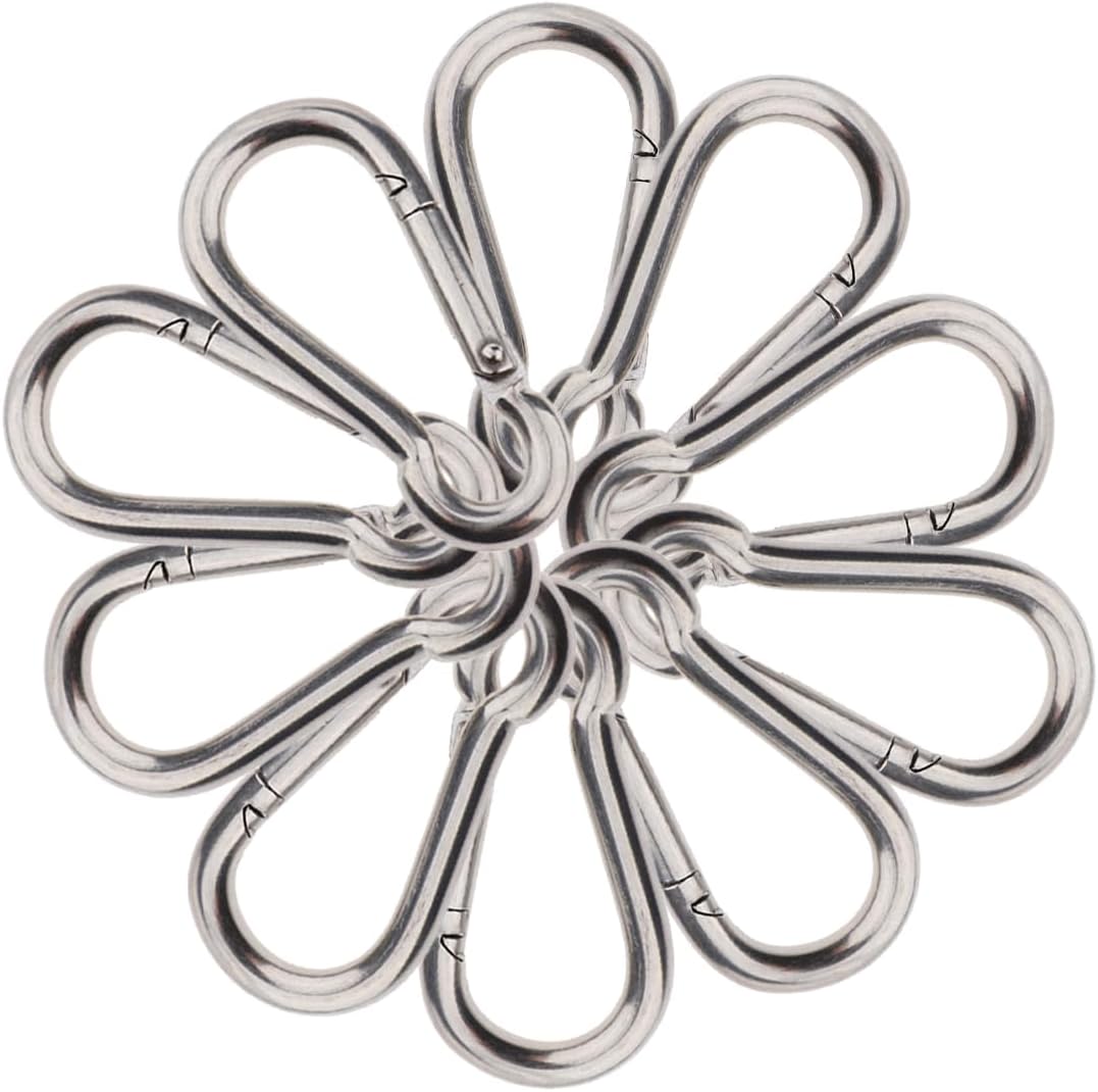 Mosquetón acero inox resistente para fitness camping mascotas