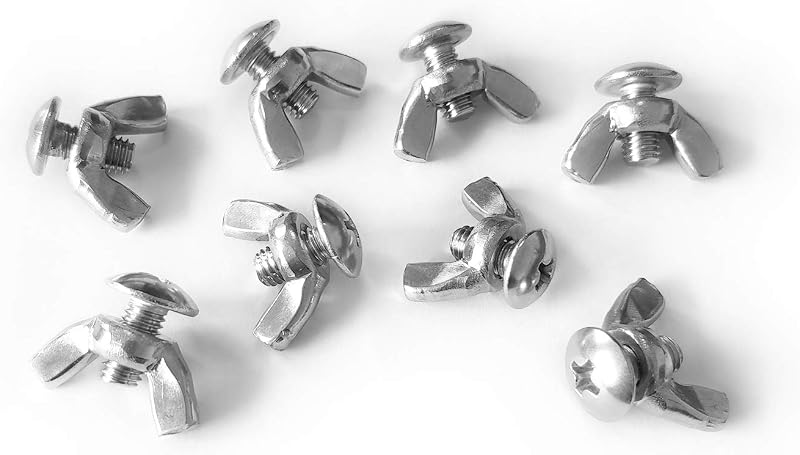 Juego 8 Tornillos M5 Acero Inox con Tuercas de Ala