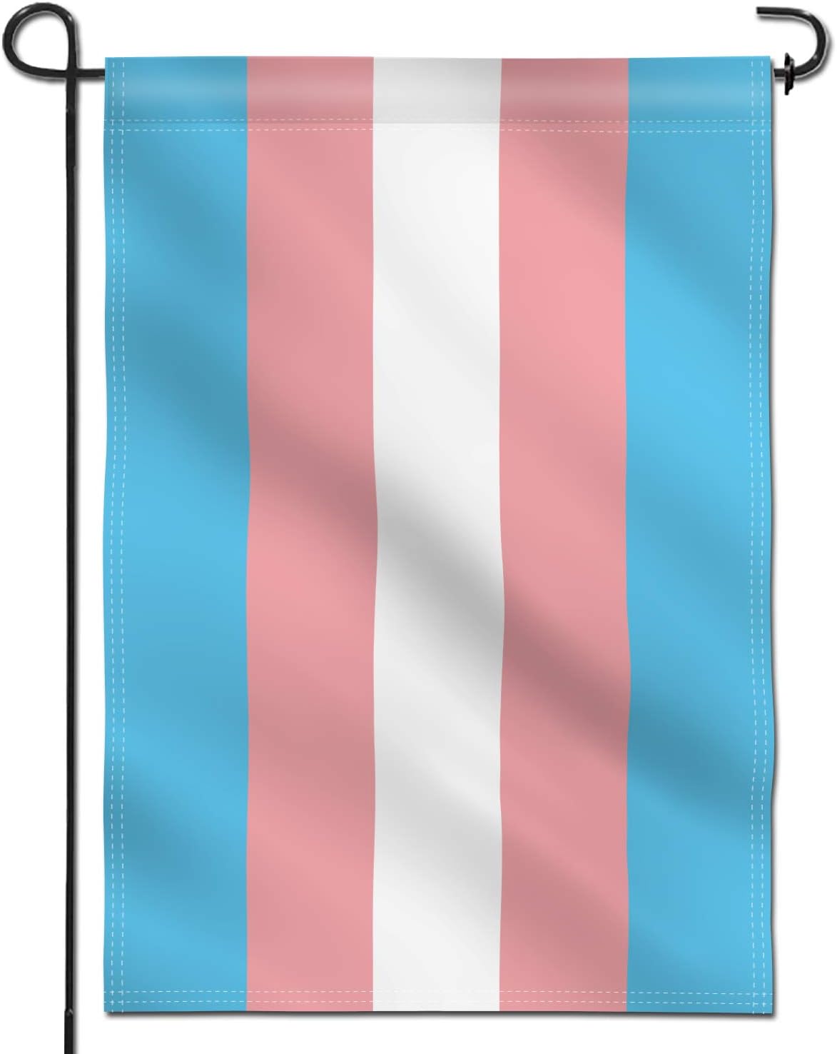 Bandera jardín doble cara arcoíris transgénero resistente 18x