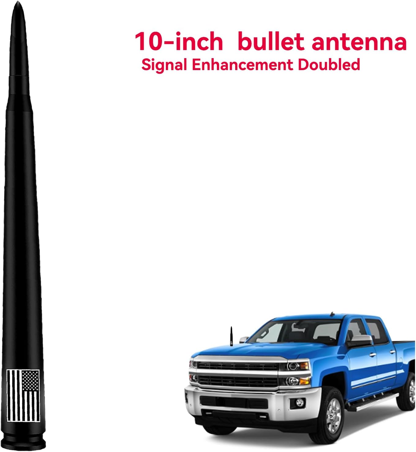 Antena coche tipo bala 10pulg diseño bandera EE.UU.