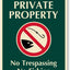 Señal privada no trespassing 12x18pulg aluminio rojo