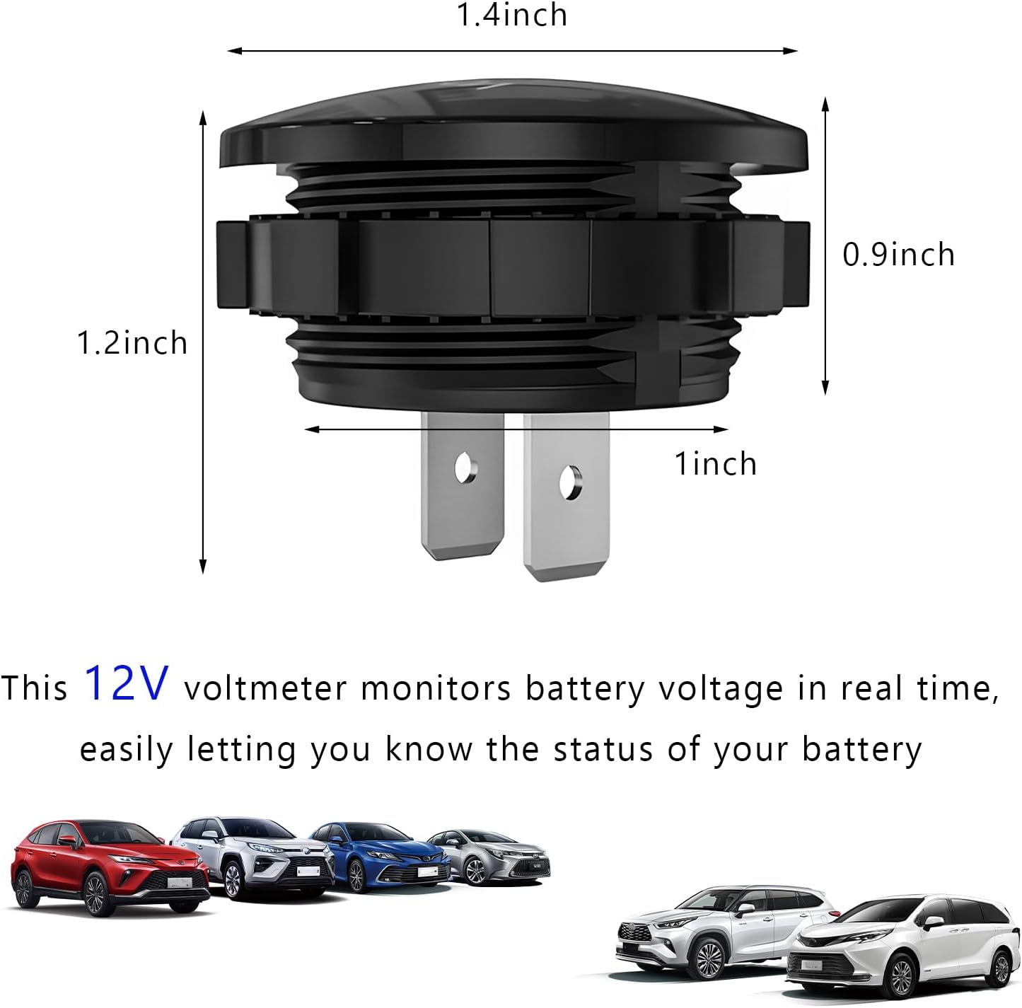 Voltímetro digital 12-24V para auto barco camión