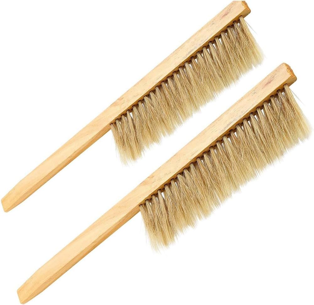 2 Pzas Cepillo Abeja Natural Crin Caballo Madera