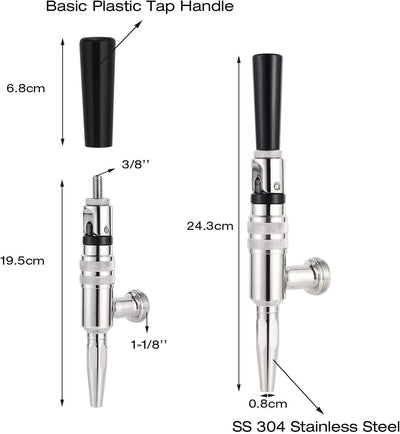 Grifo café acero inox 304 para frío y nitro negro