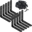 10 Abrazaderas Esquina L Negro 4pulg Acero Inox Soporte Estante