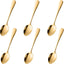 Set 6 cucharas café acero inox dorado para postre té