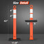 Poste delineador 42pulg naranja con collares reflectantes